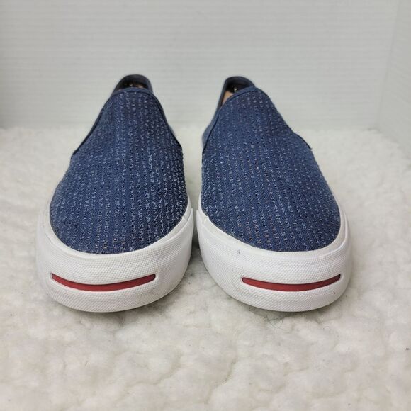 Converse Jack Purcell Womens Size 9.5  Sneaker Blue Slip On Side Elastic Insets - Picture 2 of 9